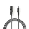 NEDIS COTH15205GY30 Unbalanced Audio Cable XLR 3-Pin muski na RCA muski, 3m, PVC, Dark Grey