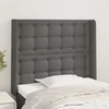Vidaxl Vzglavje z ušesi sivo 93x16x118/128 cm umetno usnje