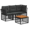 Set vanjskih sofa 4 pcs Crna i tamno siva Poliester