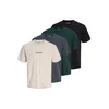 JACK & JONES Majica JJKENDRICK mornarska / greige / jelka / črna