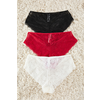 Trendyol Curve Black-Ecru-Red Soft Lace Plus Size Panties