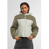 Womens jacket Sherpa Crinkle Nylon Mix light green/stone green
