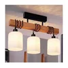 Brilagi - Plafonski luster WOOD GLASS 3xE27/60W/230V borovina/crna/bela
