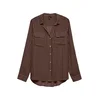 VERO MODA Bluza VMBUMPY rjava / čokolada