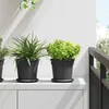 Okrugla saksija za cveće 6 pcs Crna O 17 x 14 cm Plastika