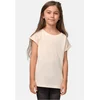 Girls Organic T-Shirt with Extended Shoulder Whitesand