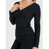 Sinsay - Rebrasta bluza s dugim rukavima - crno