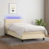 Krevet box spring s madracem LED krem 100x200 cm od tkanine