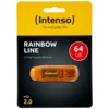 INTENSO USB fleš disk 64GB Hi-Speed ??USB 2.0 Rainbow Line narandžasti