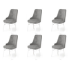 Hanah Home Set stolica Pare, 46x94x46 cm, 6 komada, Sivo-bela