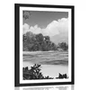 Plakat s paspartujem čudovita plaža na otoku La Digue v črnobeli varianti - 30x45 no frame
