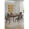 HANAH HOME Rasklopivi trpezarijski sto i stolice (7 delova) Enya Baroque Grey