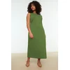 Trendyol Curve Green Jersey Knit Plus Size Dress