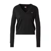 Tommy Jeans Pulover Essential črna