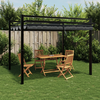 vidaXL Vrtni paviljon z zložljivo streho antracit 3x3 m aluminij