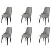 Hanah Home Set 6 trpezarijskih stolica Pare Sivo-Crni