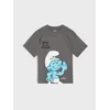 Sinsay - Pamučna oversize majica s printom The Smurfs - tamno siva