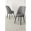 Hanah Home set trpezarijskih stolica Jaxe 8 kom, siva tkanina Babyface, crne metalne noge