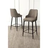 Hanah Home set od 6 barskih stolica Tera, kapućino tkanina Babyface, crne metalne noge