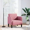 vidaXL Kavč z nasloni za roke roza 54 cm žamet
