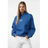 Trendyol Saks Oversize/Wide Fit Embroidered Thick Fleece Inside Knitted Sweatshirt