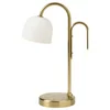 TVAMASTAD Prenosna LED lampa, na baterije mesing/opal bela staklo