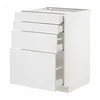 METOD / MAXIMERA Podni element 4 fronta/4 fioke, bela/Stensund bela, 60x60 cm