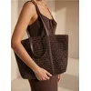 Sinsay - Pletena shopper torba za rame - tamno braon