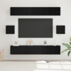 Set TV komoda Zidne 8 pcs Crni hrast Konstruirano drvo