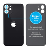 Apple iPhone 12 Mini - Steklo zadnjega ohišja s povečano odprtino za kamero (Black)
