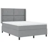 Vidaxl LED Box Spring Postelja Svetlo siva 160 x 200 cm blago