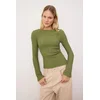 Trendyol Milla ženska bluza Twoaw26Bz00134, maslinasta