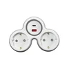 240-802 2-POSREDNI RAZDELILNIK Z USB POLNILNIKOM A+C (MAKS. 20 W), BELO-SIV, 2X16 A 3856024408172