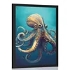 Plakat modro zlata hobotnica - 20x30 no frame