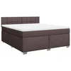 Vidaxl Box spring postelja z vzmetnico temno rjava 180x200 cm blago
