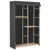 Vidaxl Garderobna omara 3-nadstropna 110x40x170 cm sivo blago