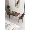 Hanah Home trpezarijski set Nil, sto i 2 stolice, ploča u dekoru drveta Baroque, braon tkanina Babyface