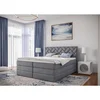 MID.YOU POSTELJA BOXSPRING 180 cm  x 200 cm , tekstil, leseni material srebrne barve