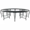 Klupa pod drvetom 8-Broj sjedala O 160 x 44 cm Čelik Crna