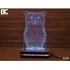 Black Cut 3D Lampa Sova, Hladno bela