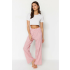 Trendyol Pink Cotton Striped Knitted Pajama Bottoms