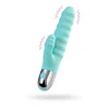 Gardj Europe Vibrator z reliefom in stimulacijo klitorisa Flovetta Flax, silikon, meta, 17,5 cm