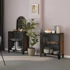vidaXL omara 2 kosa rustikalno rjava 72x36x82 cm kovina in MDF