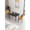 Hanah Home trpezarijski set Nil, sto i 2 stolice, ploča u dekoru crnog mermera, kapućino tkanina Babyface