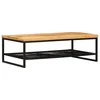 vidaXL Klubska miza Rjava in črna 110 x 55 x 35 cm Masiven les manga