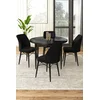 Hanah Home Set Trpezarijski sto i 4 stolice, Crni