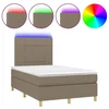 Vidaxl Box spring postelja z vzmetnico LED taupe 120x190 cm blago