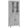 Vidaxl Visoka komoda betonsko siva 69,5x34x180 cm inženirski les