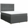 Vidaxl Box spring posteljni z vzmetnico temno siv 140x190 cm blago