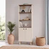Hanah Home polica za knjige Vesta, 69,9 cm, travertin / orah Venezia